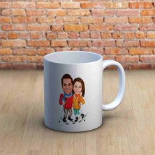 Hediye Moda Kayak Yapan Çiftlerimize Özel Karikatürlü Kupa Bardak