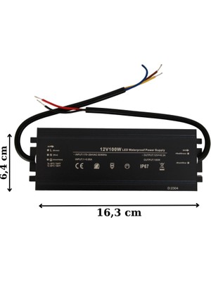 Hazar Led 12 Volt 8,3 Amper 100 Watt Dış Cephe LED Adaptör IP67 Su Geçirmez