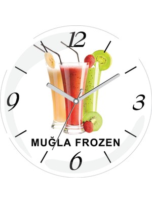 Art Hediye Kişiye Özel Kokteyl Çap 30CM  Bombeli Gerçek Cam Duvar Saati