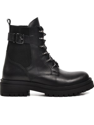 Walkway 22914 Siyah Hakiki Deri Kadın Bot