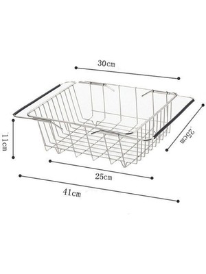 Cloud Lavabo Drenaj Rafı Paslanmaz Çelik Drenaj Sepeti Lavabo Kase Geri Çekilebilir Drenaj Sepeti Mutfak Bulaşıklık Depolama (Yurt Dışından)