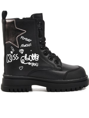 Pepino 1566-P Siyah Içi Polarlı Kız Çocuk Bot