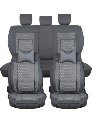 Şahinler Honda Legend Uyumlu Lüx Deri Oto Koltuk Kılıfı Ön Arka Set Galaksi Serisi Füme