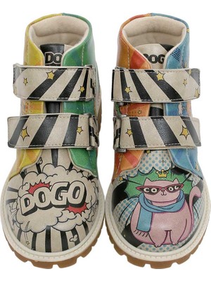 Çocuk Vegan Deri Çok Renkli Uzun Bot - Dogo Cool Tasarım