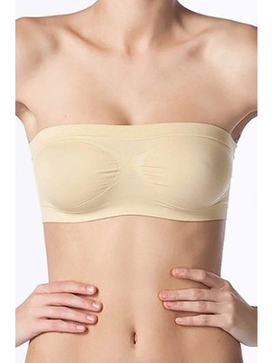 NBB 4 Adet, Desteksiz, Likralı, Kapsız, Balensiz, Straplez (Askısız) Kadın Büstiyer Sütyen