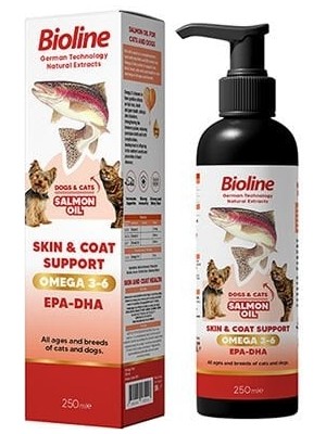 Bioline Deri ve Tüy Bakımı Destekleyici Kedi ve Köpek Somon Yağı 250 ml