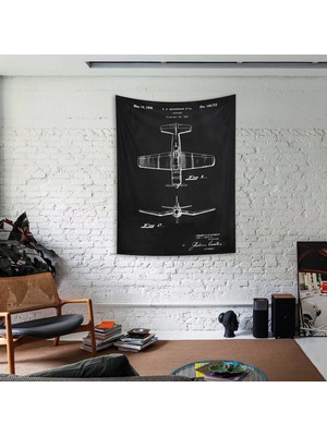 The Lucid Lab F4U Corsair Chalkboard Duvar Örtüsü - 100 cm x 135 cm