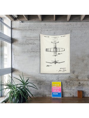 The Lucid Lab F4U Corsair Ivory Duvar Örtüsü - 100 cm x 135 cm