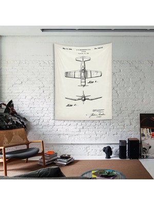 The Lucid Lab F4U Corsair Ivory Duvar Örtüsü - 100 cm x 135 cm