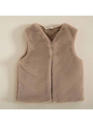 Chakra Forest Kürk Yelek Bej