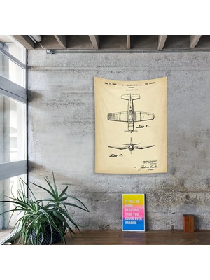 The Lucid Lab F4U Corsair Vintage Duvar Örtüsü - 100 cm x 135 cm