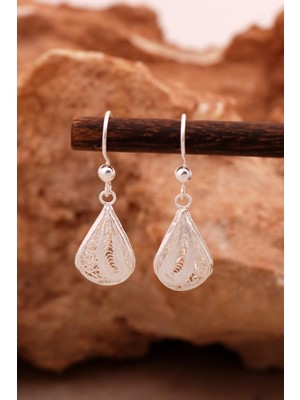 Sümer Telkari Telkari Elişi Tasarım Gümüş Küpe 6166