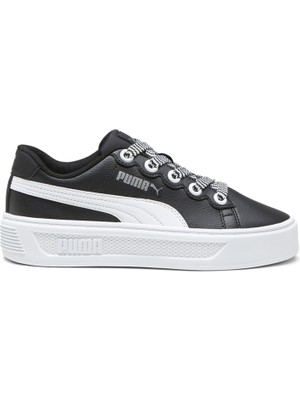 Puma Smash Platform V3 Thick Laces Kadın Siyah Sneaker
