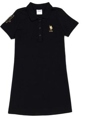 U.S. Polo Assn. Kız Çocuk Siyah Örme Elbise 50270099-VR046