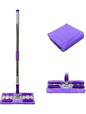 Dorasan Sihirli Spin Mop Teleskopik Çok Amaçlı Mop +1 Bez Hediyeli - Mor