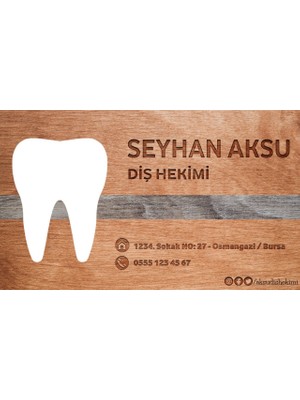BK Kişiye Özel Diş Hekimi Tasarımlı Bitmeyen Kartvizit - Model 2
