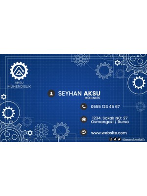 BK Kişiye Özel Mühendis Tasarımlı Bitmeyen Kartvizit - Model 1
