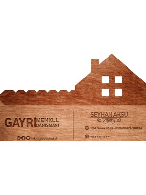 BK Kişiye Özel Gayrimenkul Danışmanı Tasarımlı Bitmeyen Kartvizit - Model 1