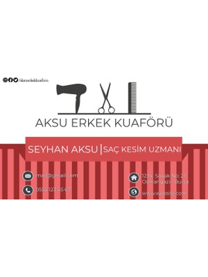 BK Kişiye Özel Kuaför Tasarımlı Bitmeyen Kartvizit - Model 3