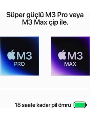 Apple MacBook Pro M3 Pro 18GB 512GB SSD macOS 14" Taşınabilir Bilgisayar Gümüş MRX63TU/A