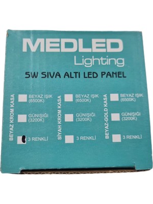 Medled 5 Watt LED Spot Trafolu Beyaz - Gümüş Kasa Çift Renk (Beyaz Işık ve Gün Işığı)