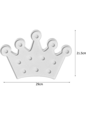 Aybastılı 3D Dekoratif Pilli Kraliçe Tacı Model LED Masa ve Gece Lambası