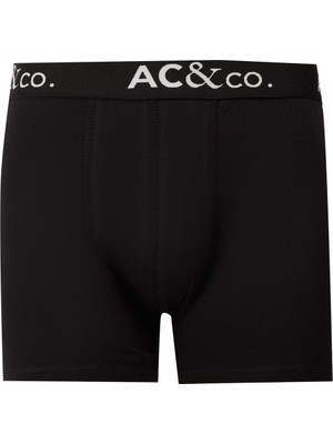 AC&Co / Altınyıldız Classics Erkek Siyah-Antrasit Pamuklu Esnek 3'lü Boxer Paketi