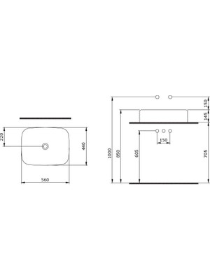 Bocchı New Age Tezgahüstü Lavabo 56X44 Mat Siyah 1411-004-0125