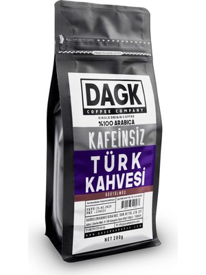 Dagk Kafeinsiz Türk Kahvesi 200 gr ( Water Proses)