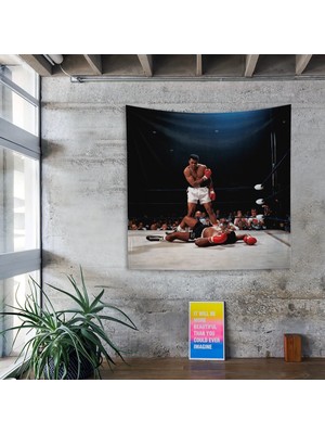 The Lucid Lab Muhammed Ali And Sonny Liston Usa 1965 Duvar Örtüsü - 135 cm x 135 cm