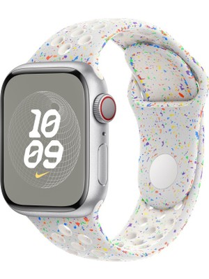 MobaxAksesuar Apple Watch 7/8/9 41mm Kordon 2023 Point Delikli Silikon Strap Kayış