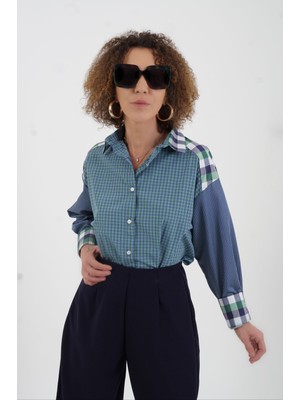 Zelish My Sister Yeşil Mix Kareli Gömlek
