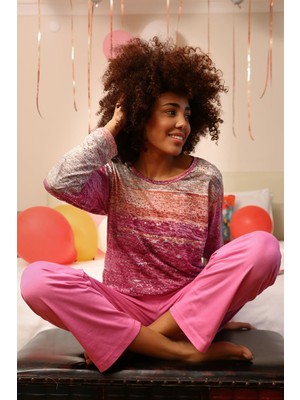 Akbeniz Kadın Uzun Kol Penye Pijama Takım 4202
