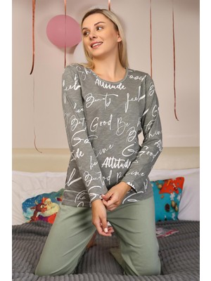 Akbeniz Kadın Uzun Kol Penye Pijama Takım 4206
