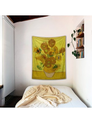 The Lucid Lab Sunflowers - Ayçiçekleri Duvar Örtüsü - 100 cm x 135 cm