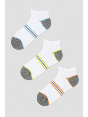 Penti Erkek Çocuk Renkli Çizgili 3Lü Patik Çorap