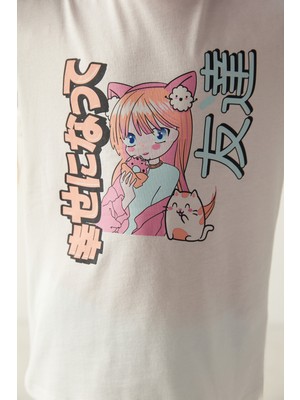 Penti Kız Çocuğu Anime Kedi Desenli 2 Li Pijama Takım
