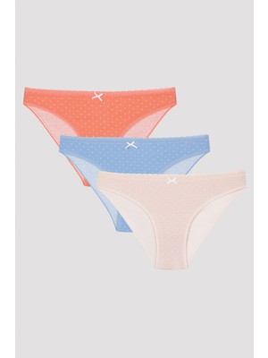 Penti Dot Printed 3'lü Çok Renkli Slip Külot