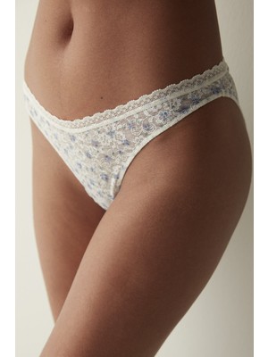 Penti Easy Dantel V Kesim Bej Slip Külot