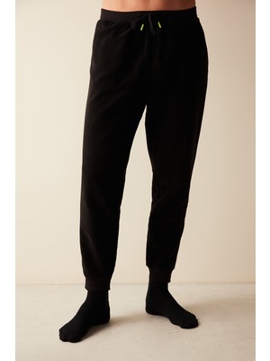 Penti Erkek Siyah Jogger Pantolon Pijama Altı