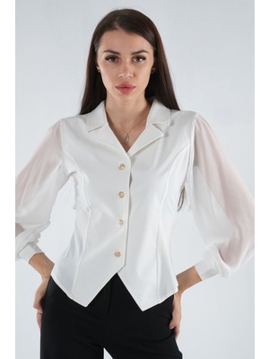 Feminist Beyaz Kolları Şifon Gömlek 4202643.15