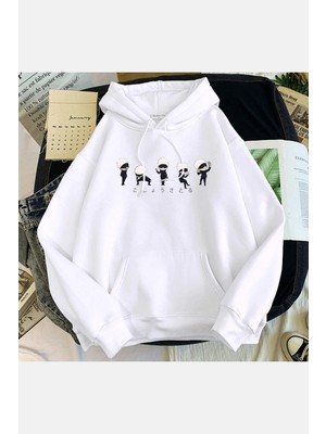 Populus Satoru Gojo Chibi Kapşonlu Sweatshirt