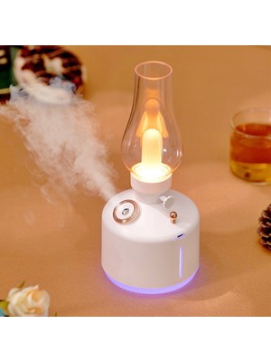 Yenice Aydınlatma Retro Şarjlı Gece Lambası & Hava Nemlendirici 280ml Beyaz Renkli Taşınabilir Cihaz
