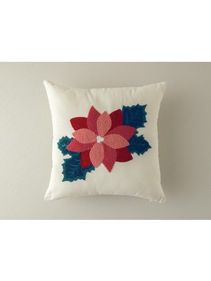 English Home Yılbaşı Flower Kırlent Kılıfı Ekru