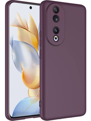 Smcase Huawei Honor 90 Kılıf Mara Lansman Silikon Mat Soft Kamera Korumalı Mürdüm
