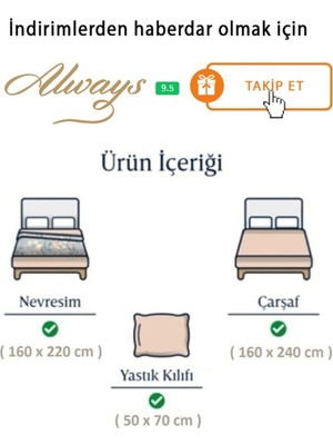 Always Ranforce Tek Kişilik Nevresim Takımı Kolay Ütülenebilir