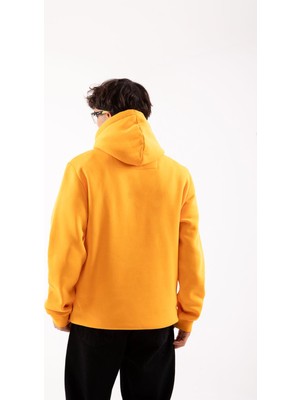 Flaw Daily Baskılı Hardal Oversize Hoodie