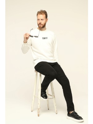 Owut Collection Bisiklet Yaka Baskılı Sweatshirt