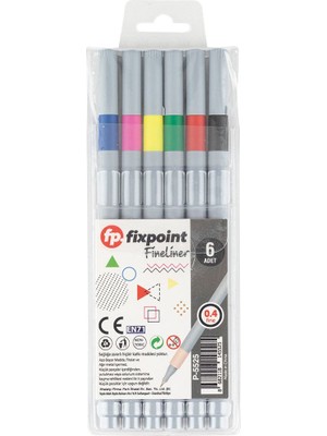 Fineliner Kalem Gri Gövde 6'lı  Fixpoint P-5525