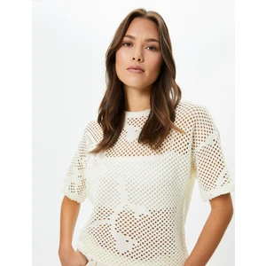 Kısa Kollu File Kazak Bisiklet Yaka Ajurlu